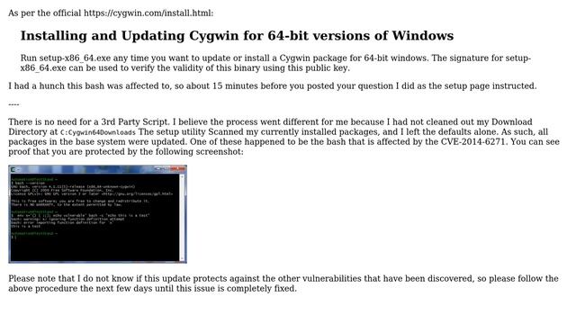 Unix & Linux: How to apply the fix for CVE-2014-6271 bash vulnerability on cygwin? (2 Solutions!!) смотреть онлайн