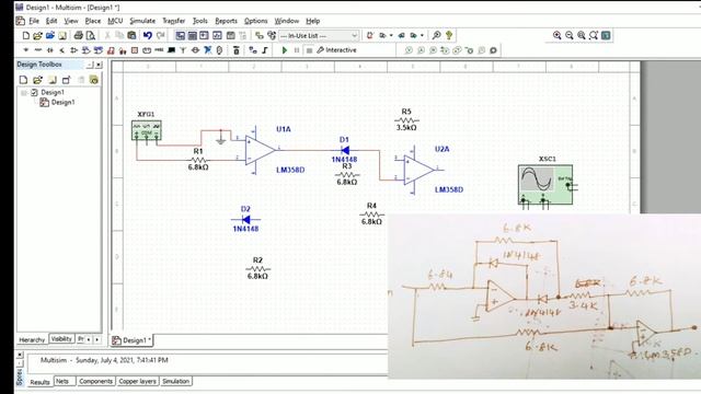 Simulation- Full wave precision Rectifier using Op Amp | Multisim-Full wave precision rectifier смотреть онлайн