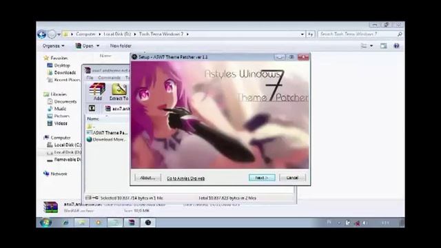[Tutorial] Install tema di Windows 7 (tema format .exe) смотреть онлайн