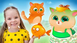 Мультик для детей про котика Бубу и Настю | Бубу загадывает желания у золотой рыбки