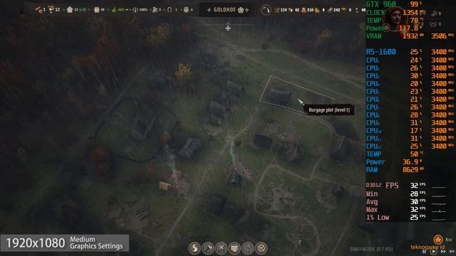 Manor Lords | GTX 960 2GB | Ryzen 5 1600 смотреть онлайн