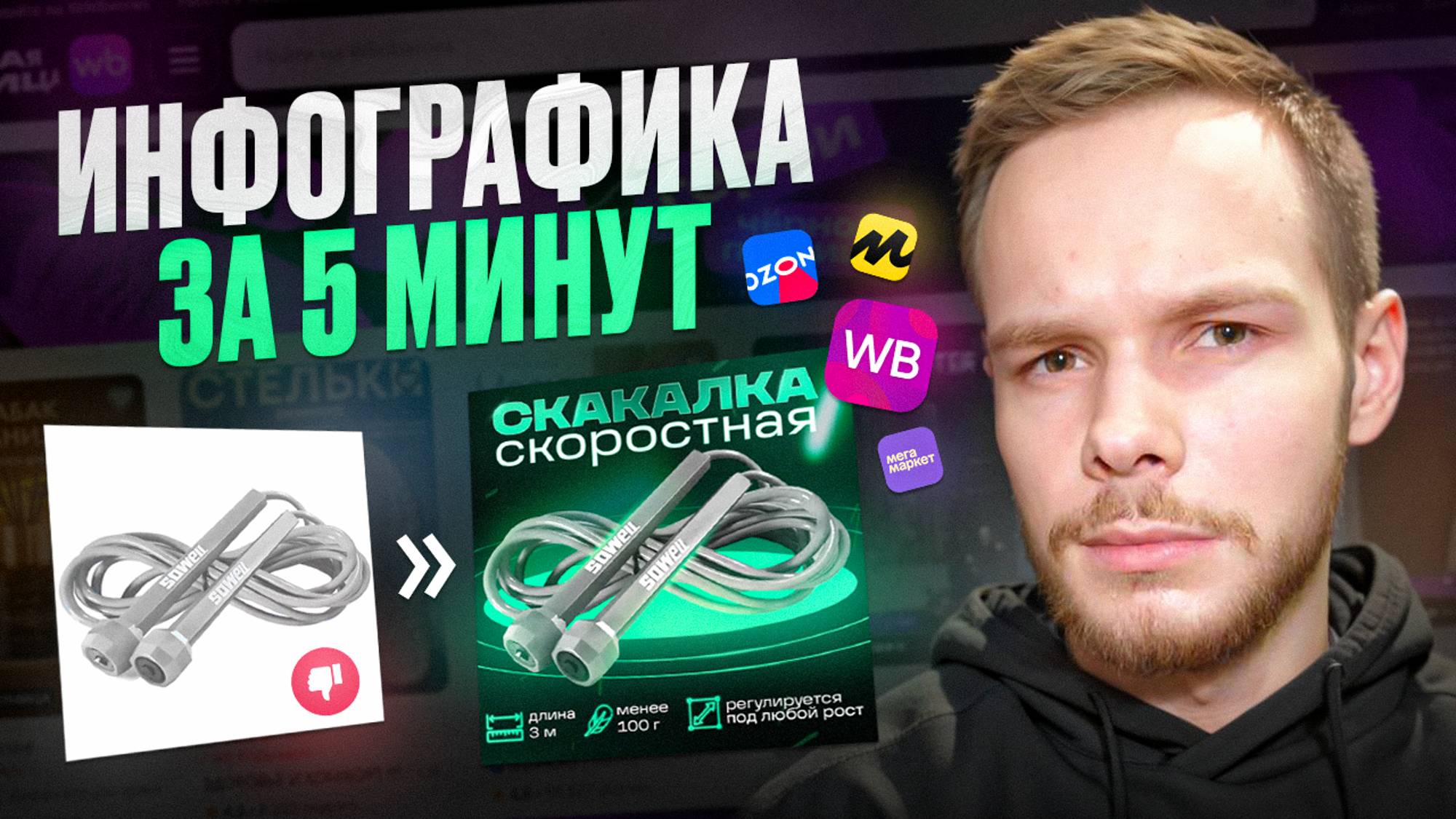 Инфографика для маркетплейсов за 5 минут. Без дизайнеров, самостоятельно с помощью нейросетей. смотреть онлайн