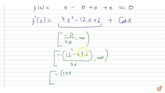 Prove that the equation, `3x^3 - 6x^2 + 6x + sinx = 0` has exactly one real root. смотреть онлайн