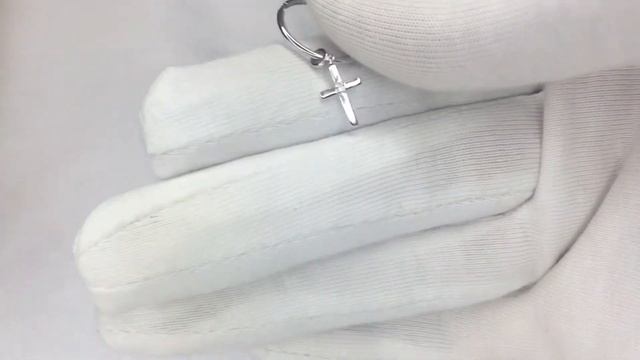 804664 Серьги кольца из серебра с подвесками (крест) смотреть онлайн