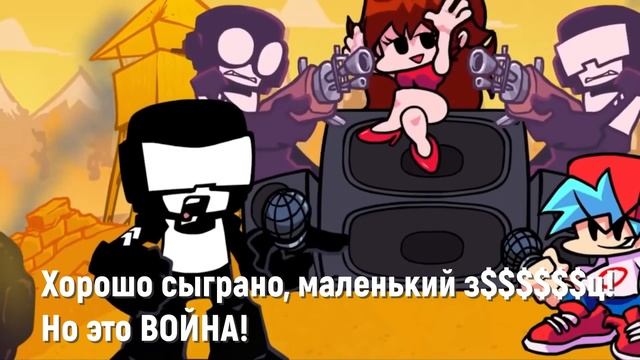 Friday Night Funkin Все катсцены Танкмена с русскими субтитрами (All Tankman CUTSCENES Week7)