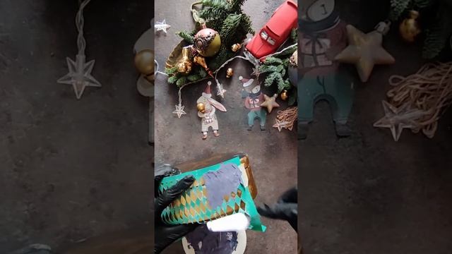 Декорирование овального короба трансфером, трафаретом и поталью от TRAFARETY24 смотреть онлайн