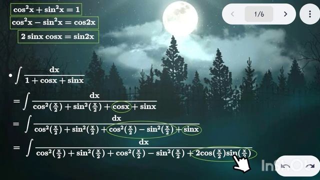 integral of dx/1+cosx+sinx | night mode | mute | @17matboy смотреть онлайн