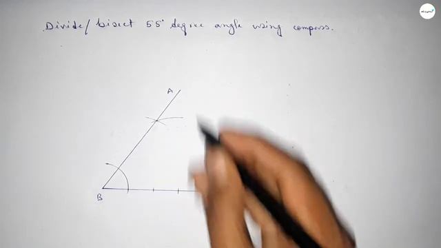 How to bisect 55 degree angle using compass. divide 55 degree angle using compass. shsirclasses. смотреть онлайн