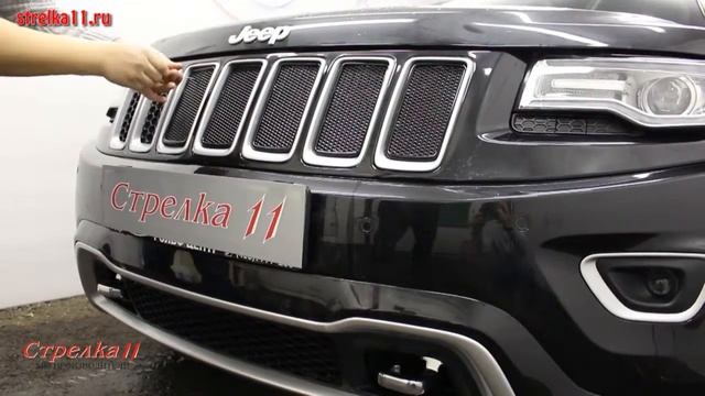 Защита радиатора PREMIUM JEEP GRAND CHEROKEE (Overland) с 2013г.в. (Черный) - strelka11.ru смотреть онлайн