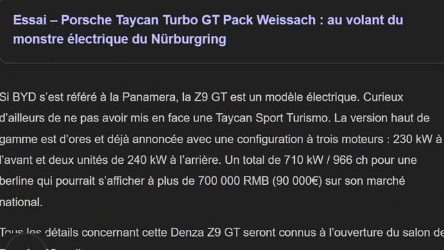 Denza Z9 GT : Près De 1000 Chevaux Pour Cette Berline électrique Du Groupe BYD !