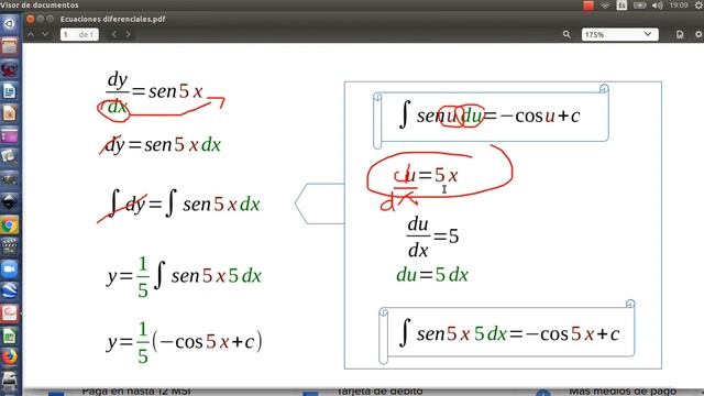 dy/dx = sen 5x смотреть онлайн