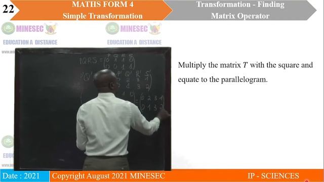 IP-SC MATHEMATICS Form 4 Lesson 25 Transformation - Finding Matrix Operator смотреть онлайн
