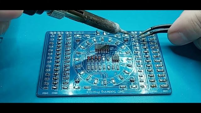 SMD Soldering Practice PCB With Inexpensive Soldering Iron And Mistakes Part 5 0805 Resistors