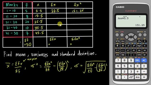 Find Mean, Variance and Standard Deviation using calculator смотреть онлайн
