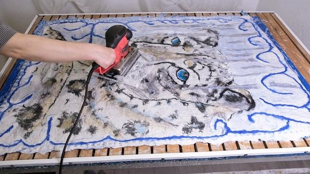 PAINTING A SNOW LEOPARD WITH WOOL. BEGINNER'S TUTORIAL. смотреть онлайн