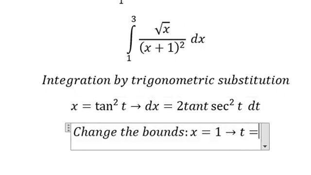 Calculus Help: Integral ∫ From 1 to 3 (x^2+3x+1)/(√x (x+1)^2 ) dx - Integration by substitution смотреть онлайн