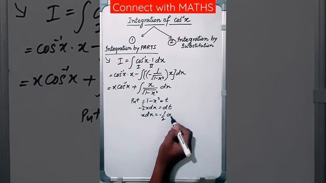 Integration Of Cos Inverse X | Integration By Parts | #shorts