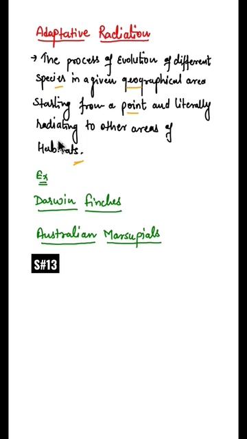 Adaptive Radiation/ Adaptive Radiation Class 12 Hindi #shorts #adaptiveradiation