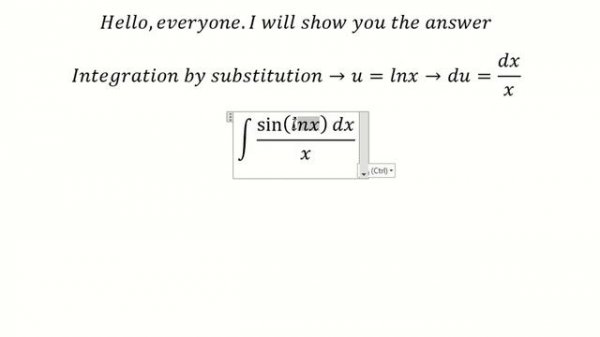 Calculus Help: Integral of (sin(lnx)dx)/x - Integration formula and how to solve
