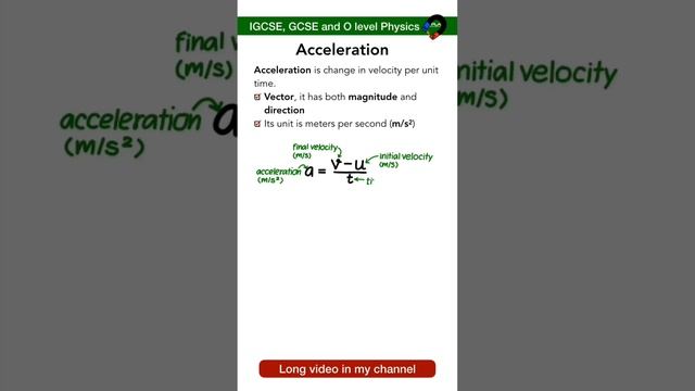 Acceleration | IGCSE, GCSE And O Levels Physics