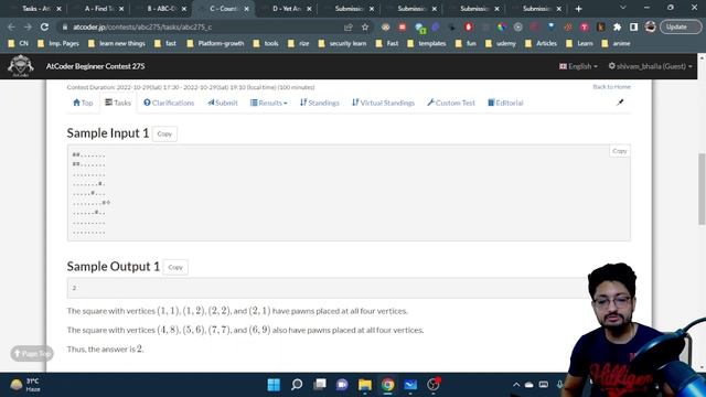 AtCoder Beginner Contest 275 | ABC-DEF | Counting Squares | Yet Another Recursive Function смотреть онлайн