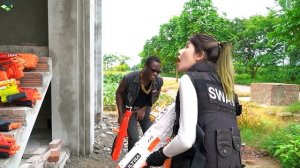 LTT Films : Silver Flash Black Panther Nerf Guns Fight Mr Tiger Mask In Surprise Raid