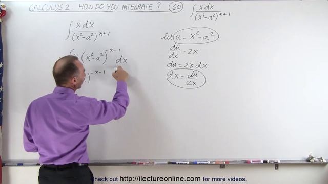 Calculus 2: How Do You Integrate? (60 of 300) Find the Integral of xdx/{[(x^2)-(a^2)]^(n+1)}=? смотреть онлайн