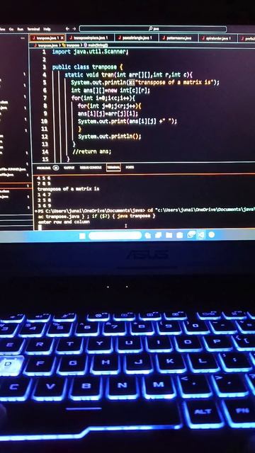 transpose of a matrix in java DSA #ytshorts #youtubeshorts #trending #trendingshorts #music #coding смотреть онлайн