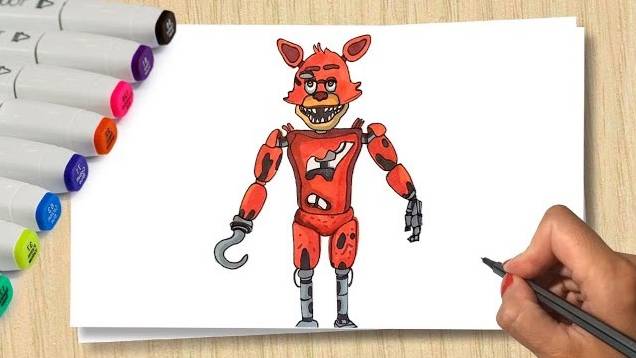 Как нарисовать Фокси Аниматроник _ How To Draw FOXY FNaF