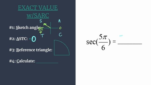 Exact Value of sec(5pi/6) - Unit Circle Survival Guide смотреть онлайн