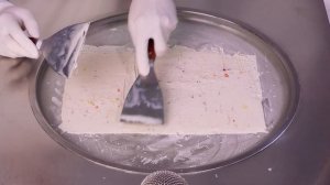 Freeze Dried Skittles Ice Cream Rolls! Satisfying Candy Creation (ASMR)