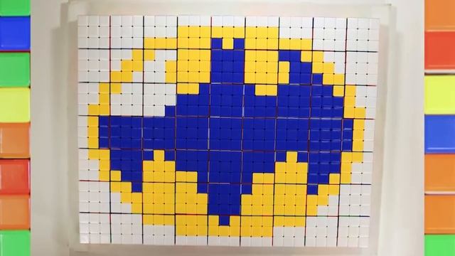 HOW TO DRAW BATMAN Logo - PIXEL ART - Rubik's Cube Mosaic смотреть онлайн