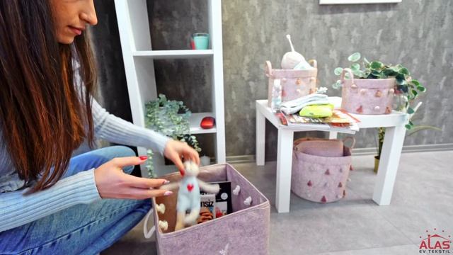 Keçe Raf Organizer / Felt Style Closet Maid Bin- Alas Ev Tekstil смотреть онлайн