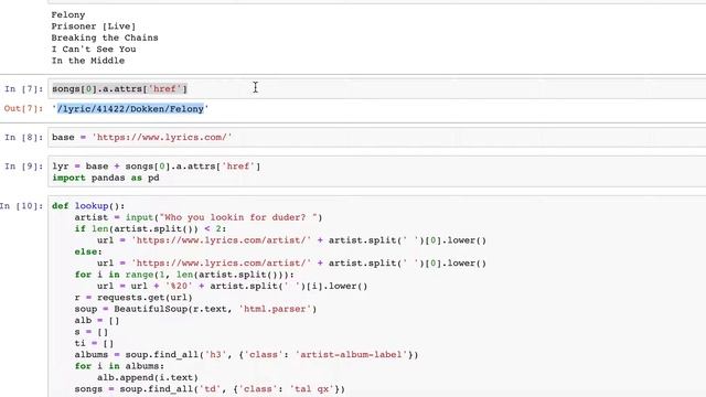 Scraping Song Lyrics With Python