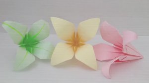Лилия из бумаги! Оригами поделки в подарок Маме!