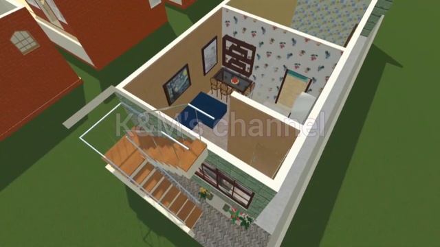 South Face 2 BHK//1.5cent House Plan//656 Sqft Model House//Rental Purpose House Plan With Vastu