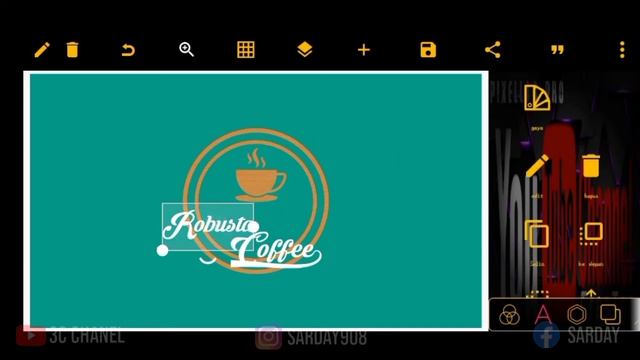 CARA MEMBUAT LOGO DESIGN (Coffee) Logo Design Tutorial Android Pixellab