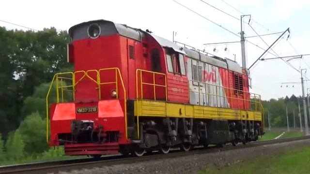 Тепловоз ЧМЭ3-3218 с приветливой бригадой:-)