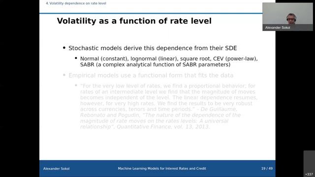 Alexander Sokol - Machine Learning Models For Interest Rates And Credit