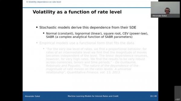 Alexander Sokol - Machine Learning Models for Interest Rates and Credit