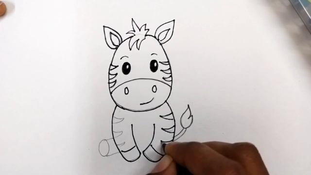How to draw a baby zebra || easy drawing tips || #drawing смотреть онлайн