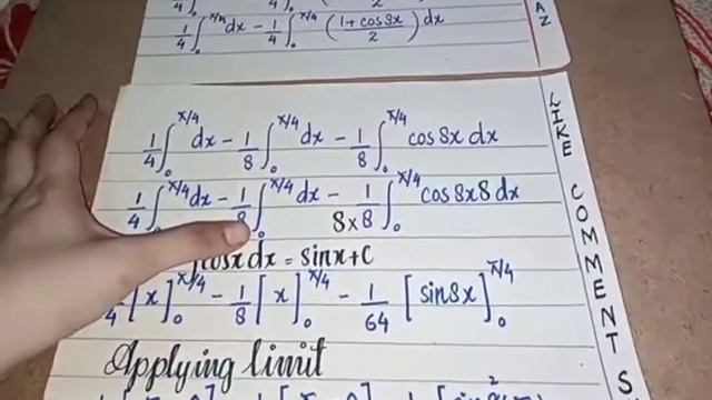 Integral Of Sine^2(2x)cos^2(2x) Dx From X= 0 To π/4 | Trigonometric Integral | Definite Integral
