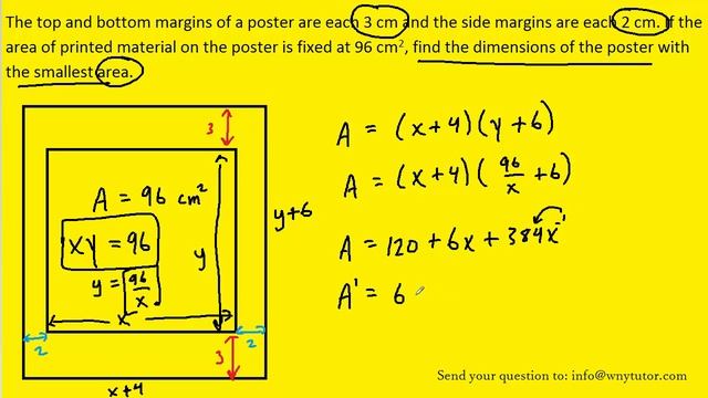 The Top And Bottom Margins Of A Poster Are Each 3 Cm And The Side Margins Are Each 2 Cm. If The Are