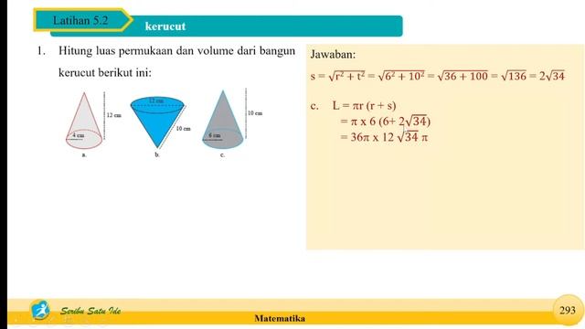 LATIHAN 5 MATEMATIKA KELAS 9 HALAMAN 293 SEMESTER 2 KURIKULUM K-13 || SOAL 1A-F