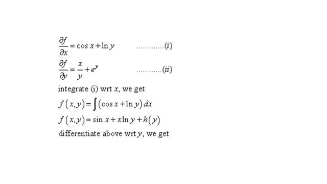Exact Differential Equation: (cos x + ln y)dx + (x/y + e^y)dy = 0 смотреть онлайн