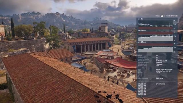 Assassin's Creed Odyssey | i7 7700K / GTX 1070 SC / 1440p Ultra Settings [Benchmark] смотреть онлайн