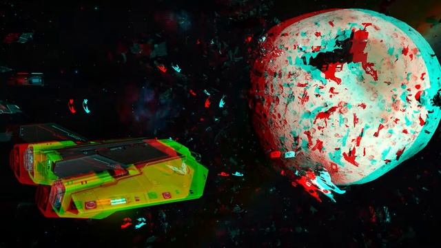 Elite Dangerous Horizons - Wreckage Field in Anaglyph 3D смотреть онлайн