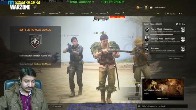 Call Of Duty Warzone Live | Pacific LW3 20X Gameplay | Warzone Live Stream Hindi |@clusterxPart165-