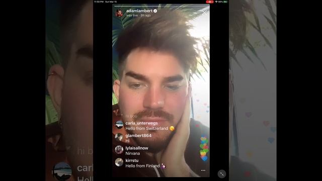 2020 03 15 Adam Lambert Live Instagram with Questions (Day 1) смотреть онлайн
