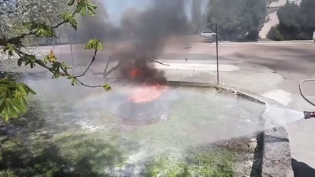 AQUA ECO Systems.Accelerated Extinguishing Of The Tire.RamboMix + Cartridge Aqua Eco. Super Effect.